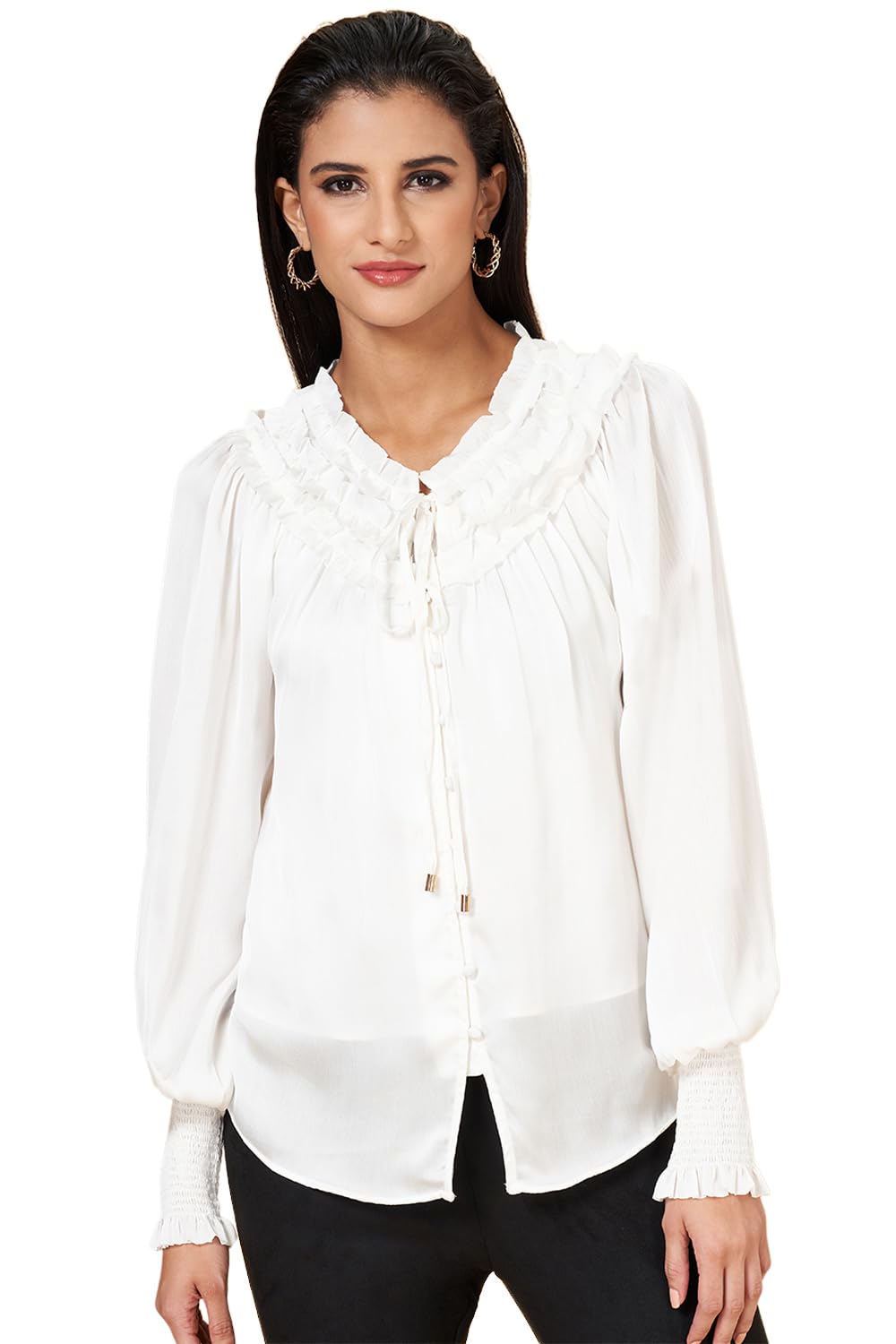 annabelle by pantaloons Women's Solid Oversized Fit Top-picture-38