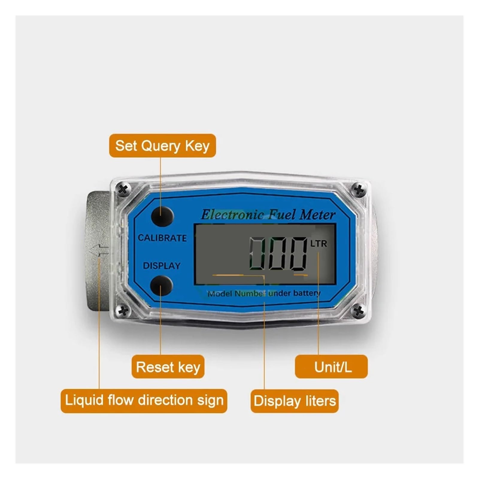 Flow Sensor Meter Digital Pipeline Water Flow Digital Flow Meter Flowmeter Gauge Digit Meter Flow Indicator