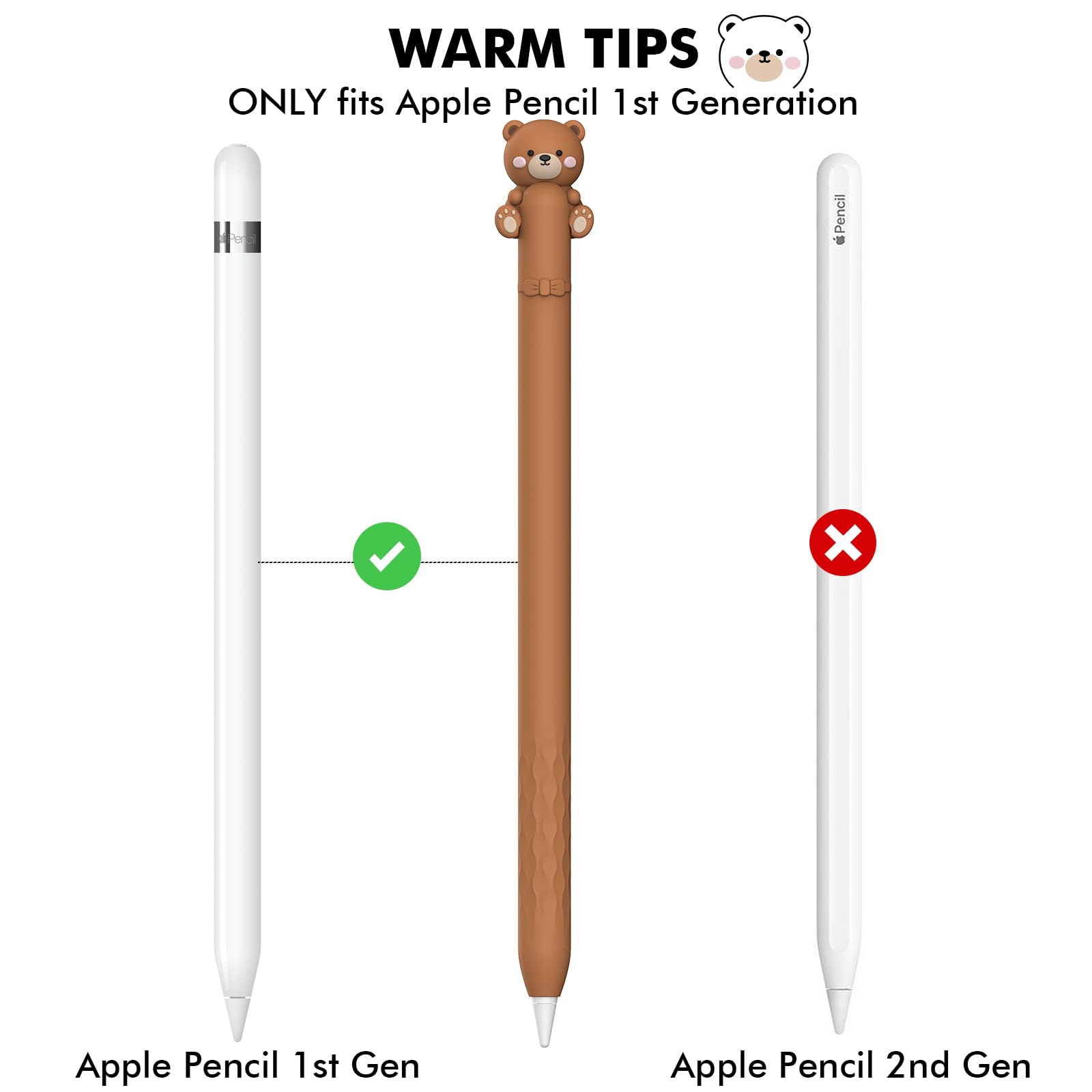 Amazon.com: NIUTRENDZ Cute Bear Apple Pencil Case for Apple Pencil