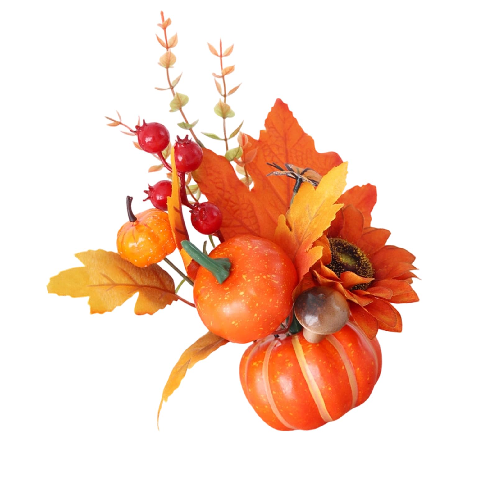 Autumn Home Accent Faux Pumpkin Arrangement for Tabletop Display and Thanksgiving Centerpiece Styling, 1 Piece Harvest Tabletop Decoration Thanksgiving Centerpiece Autumn Mantel Decoration Seasonal