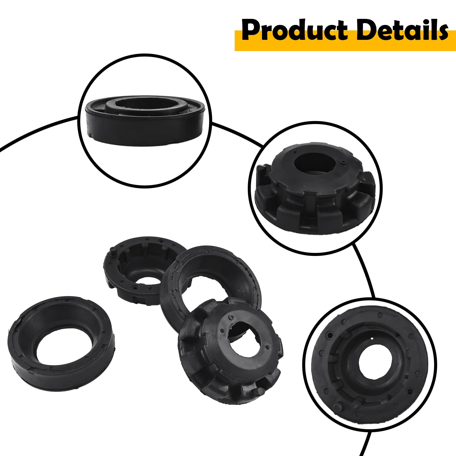 K160040 K160041 52088257 52088401 Kit d'isolateurs de ressort hélicoïdal supérieur et inférieur avant compatible avec Jeep Grand Cherokee WJ/WG 1999-2004