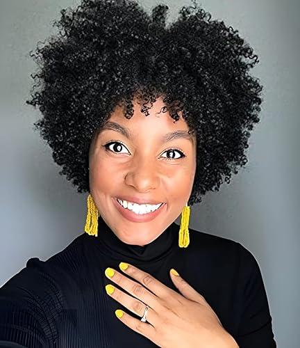 Peluca corta de corte Pixie para mujeres negras, peluca rizada, pelucas de corte corto, peluca rizada afro, pelucas funmi