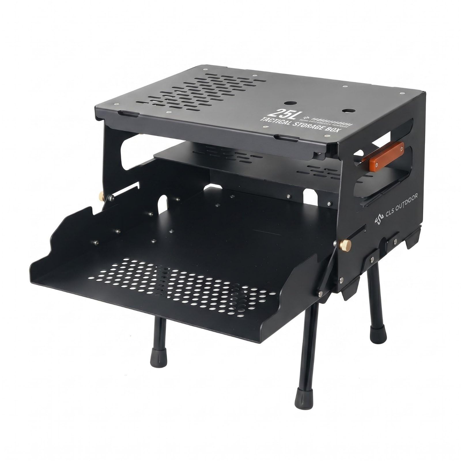 Contenedor de Almacenamiento Exterior Plegable Caja de Camping Organizador Portátil Mesa Estante de Aleación de Aluminio Adecuado para Camping Excursiones Fines de Semana en Carretera