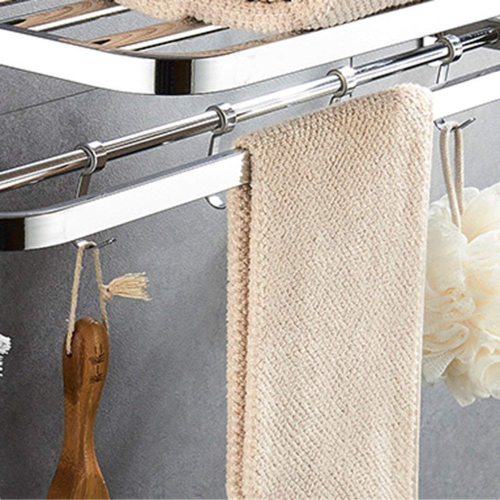 Porte-serviettes de salle de bains en acier toilette suspendu 50cm