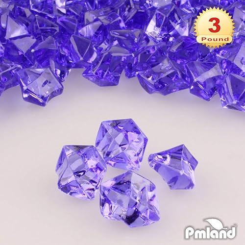 Miniatura 5 de Piedras de hielo acrílicas, cristales de gemas  550 unidades, bolsa a granel de 3 libras para relleno de jarrón, mesa, dispersos, fiestas, bodas,
