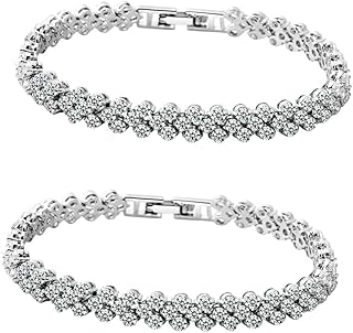 2 Peças Pulseira Brilhante Pulseira De Diamante Pulseira De Diamante Pulseira De Diamante Pulseira Feminina Pulseira De Cristal Strass Joias De Mão Mães Roma Miss Strass