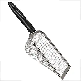 Peneira Higiênica De Aço Inox Para Caixa De Areia De Gatos Reutilizável Cor Prateado