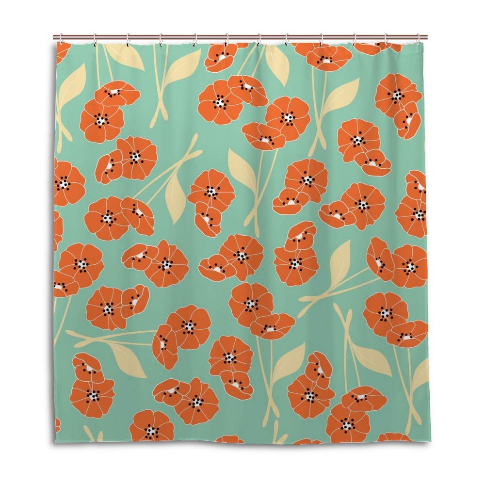 Rideau de douche 183x183 cm polyester imperméable avec 12 crochets en C Chehongg