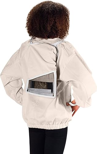 Miniatura 4 de Bees & Co K75 Chaqueta de apicultor de algodón natural con velo cuadrado