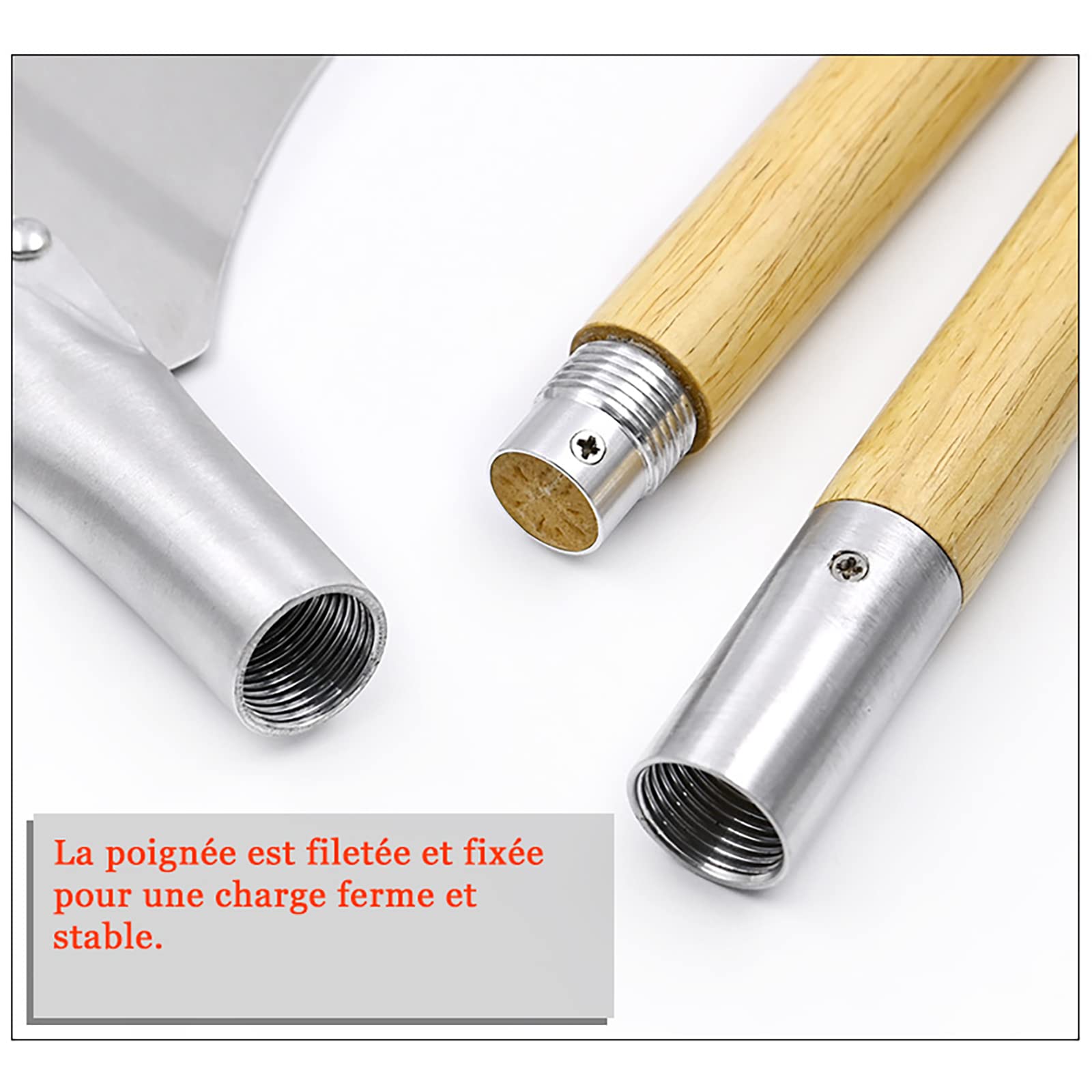 Długa profesjonalna łopatka do pizzy z aluminium, luksusowa paleta do pizzy, z lekką i antypoślizgową drewnianą rączką, do pizzy DIY do użytku domowego i komercyjnego (12 ?,Długa)