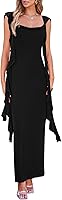 PRETTYGARDEN Women's Sleeveless Ruffle Maxi Bodycon Dress - Summer Wedding Guest Cocktail Party Formal Gown