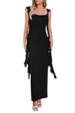 Women&apos;s 2025 Summer Wedding Guest Dress Sleeveless Ruffle Formal Cocktail Party Maxi Bodycon Dresses