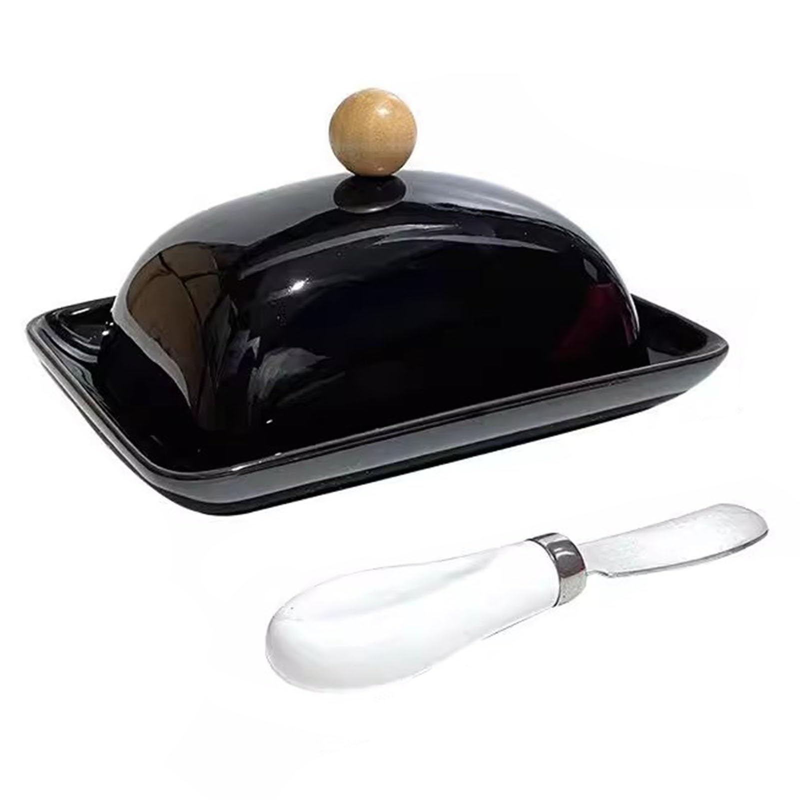 Beurrier avec couvercle, plateau facile à ramasser pour la décoration de la cuisine et la cuisine, idéal pour stocker et servir le beurre, design durable et élégant