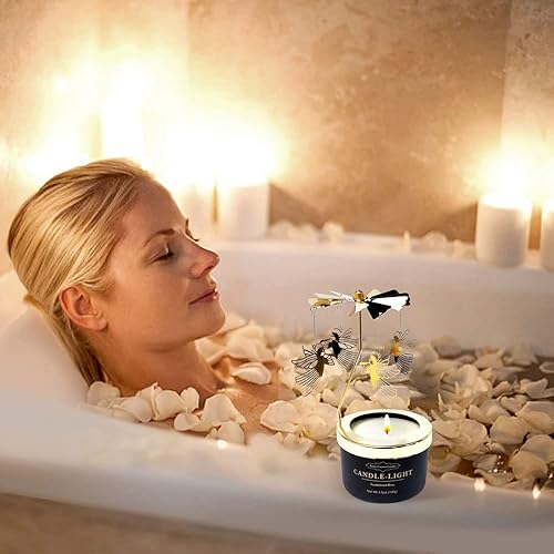 Miniatura 6 de Regalos de cumpleaños para mujeres, amistad, regalos para mamá, regalos de vacaciones para mujeres, velas giratorias perfectas (ángel + carrusel)