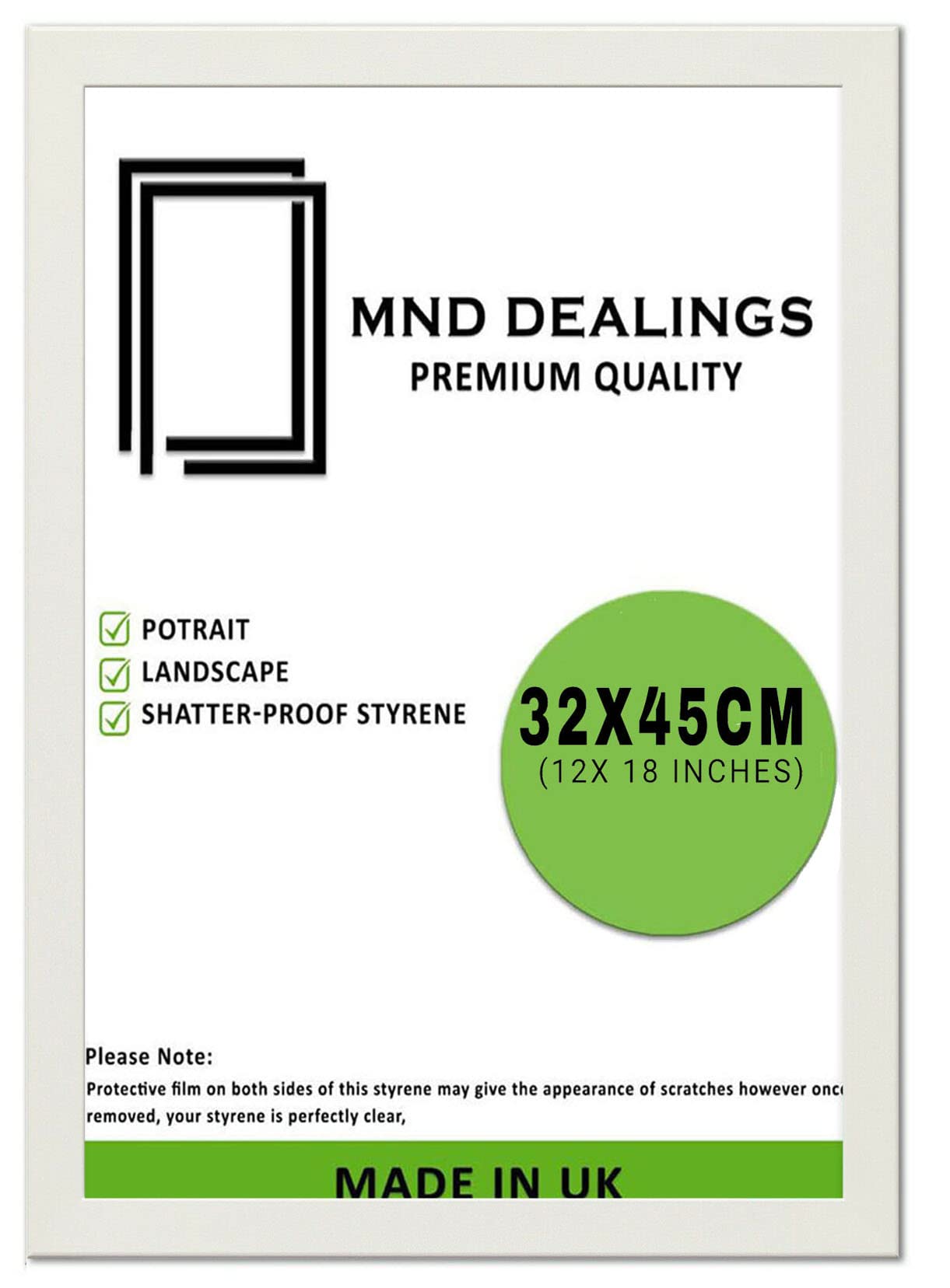 MND Dealings New Lifestyle White 32x45cm Poster Frame - MDF Wood and Polished Perspex-Handcrafted for Gallery Family PhotoPortrait Anniversary/Birthday/Wedding/Gifting (White)
