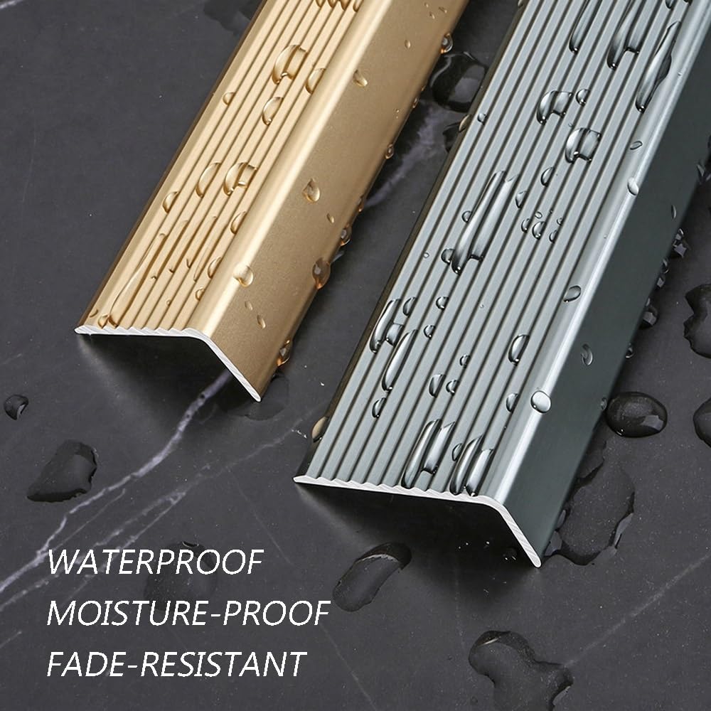 120cm Treppenkantenprofil L-Form Treppenwinkel Treppenkantenschutz Aluminium Treppenprofil Winkelprofil Stufenkantenprofil Für Innen Und Außen