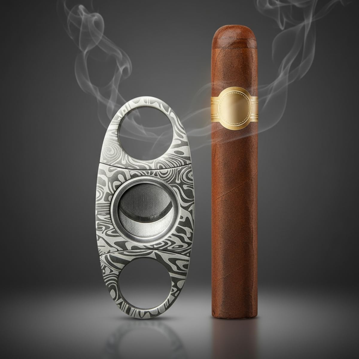 Pull-Out Cigar Cutter, Double-Blade Guillotine Style, Men's Cigar Accessory, Stainless Steel Smoking Tool, Portable, Sharp and Clean Cut