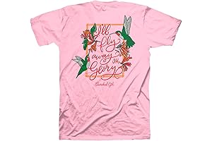 Cherished Girl "I'll Fly Away Oh, Glory" Hummingbird Cotton T-Shirt in Classic Pink