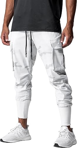 DIOTSR Pantalones deportivos ligeros para hombre, pantalones deportivos tipo cargo para hombre, pantalones de entrenamiento delgados con bolsillos