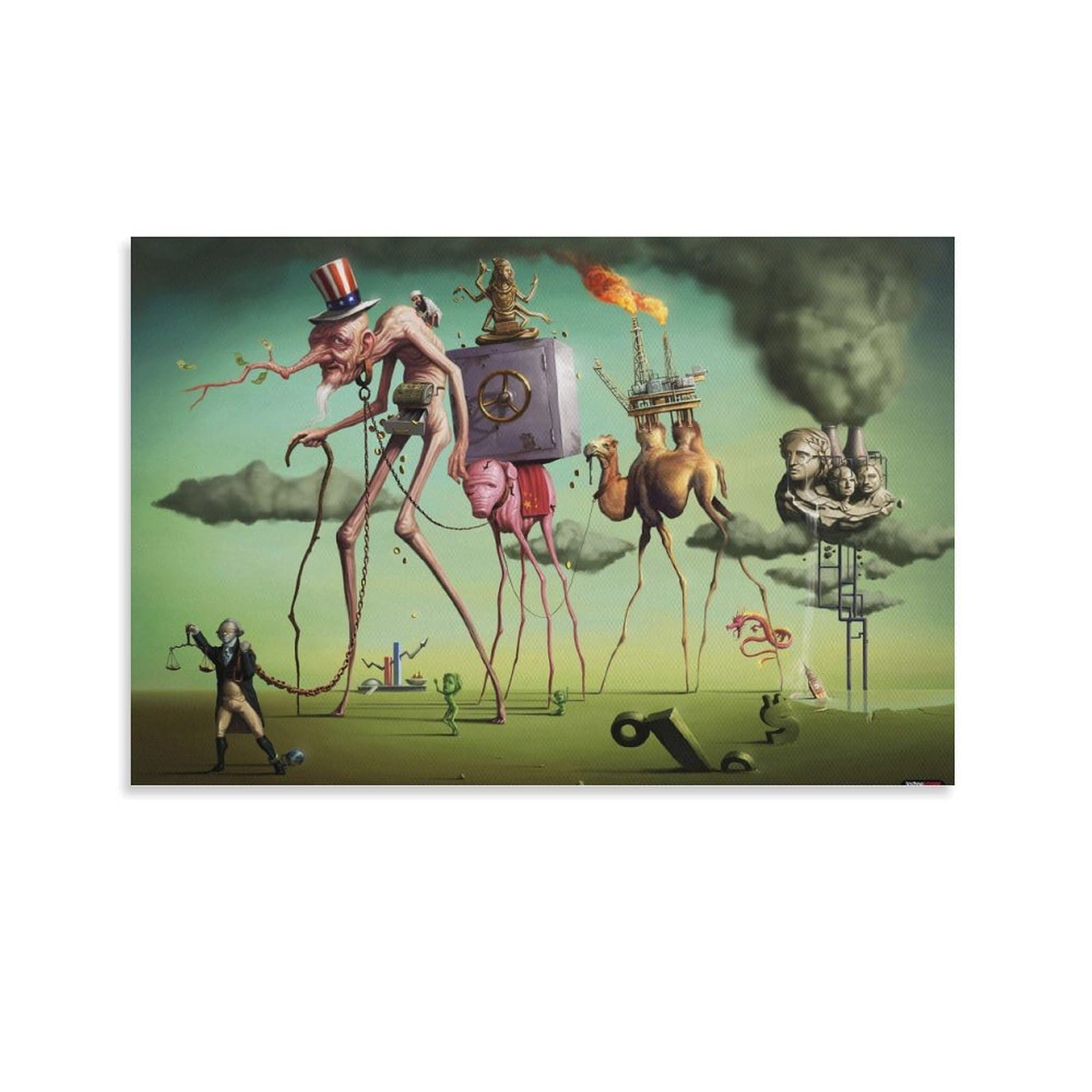 Salvador Dali Wall Art Prints 《The American Dream》 Art Poster Poster Print Art Wall Painting Canvas Posters Modern Bedroom Decor 16x24inch(40x60cm)