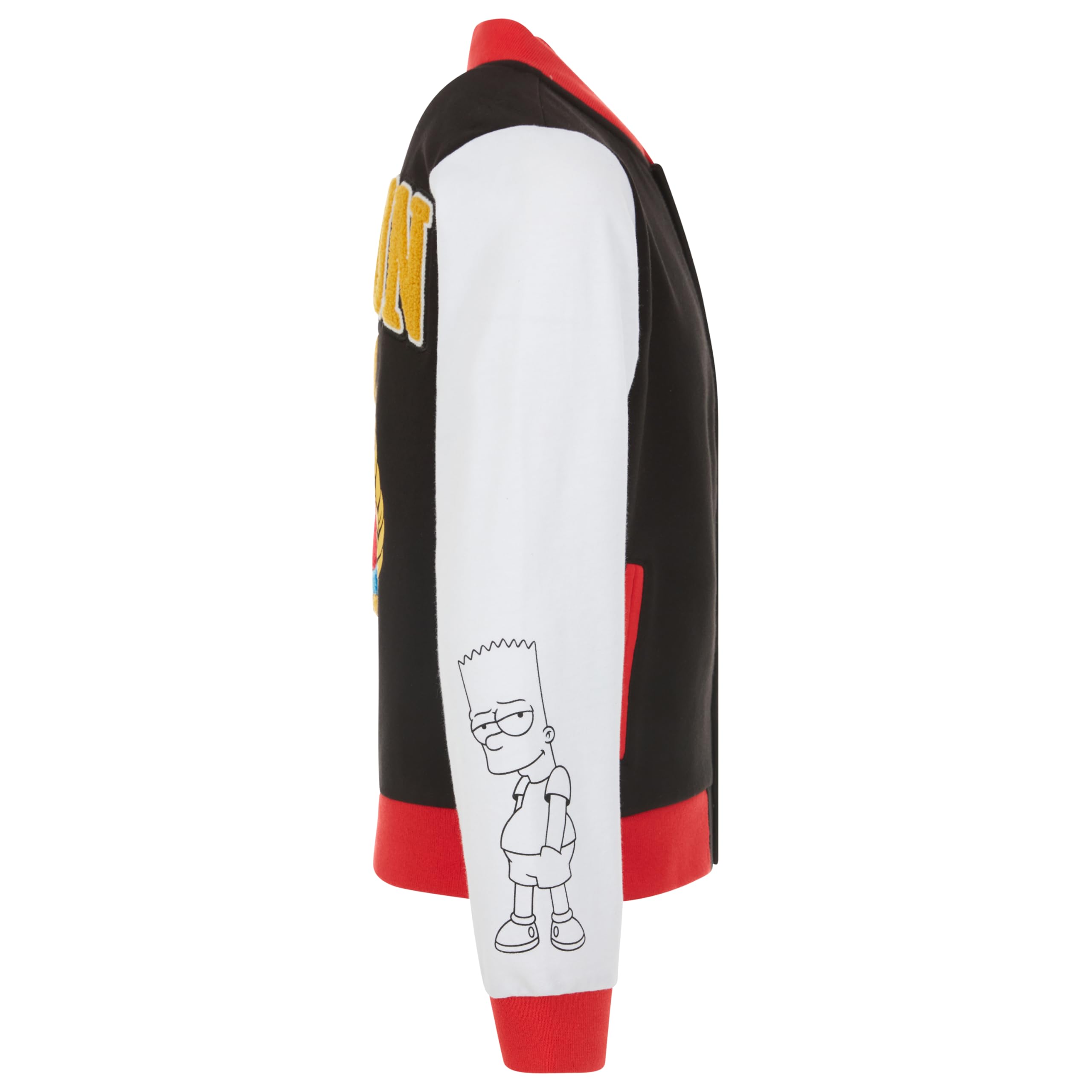 The Simpsons Bart Simpson French Terry Button Up Varsity Bomber Jacket Little To Big Kid Bambini e Ragazzi