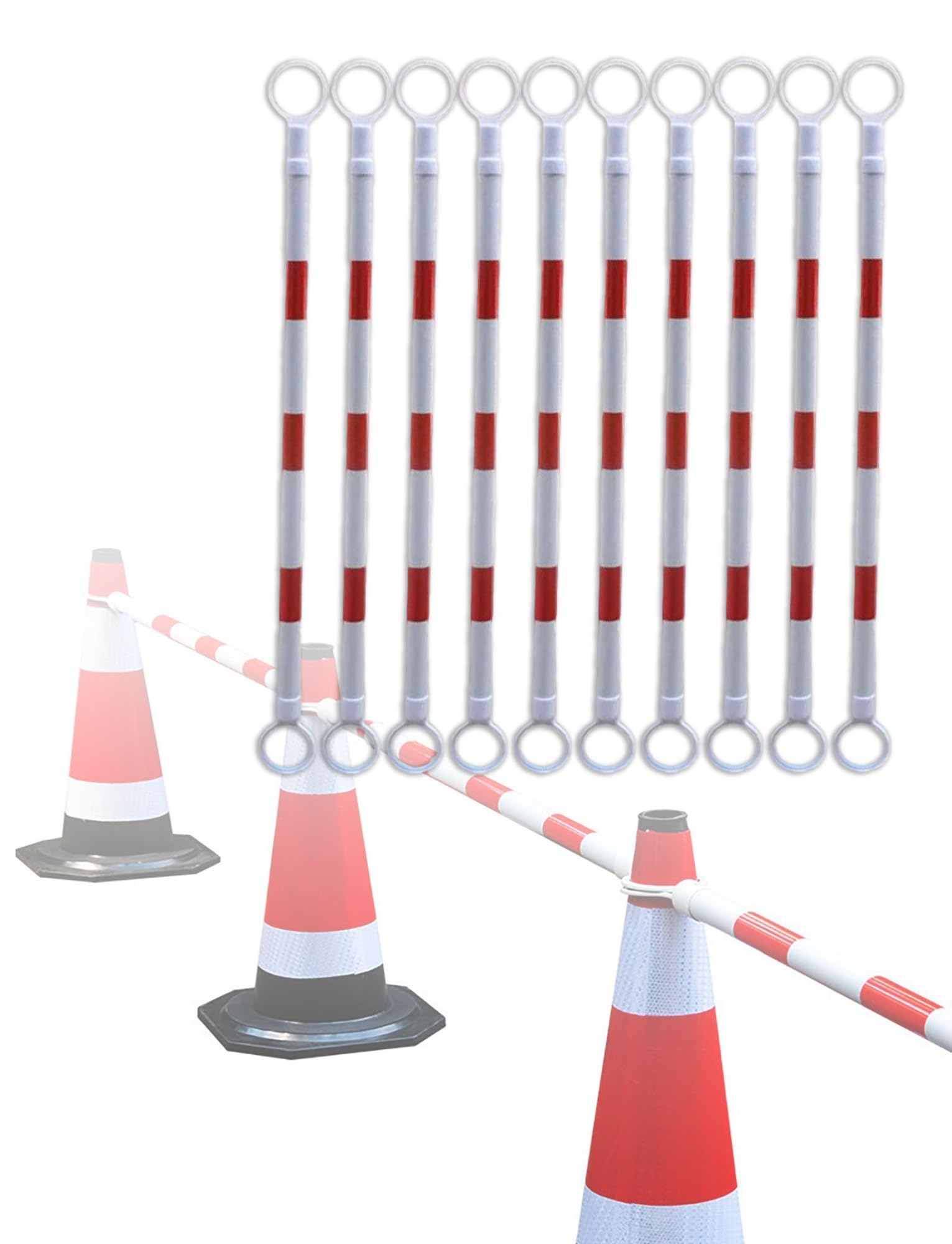 GDMDPTE Expandable Traffic Cone Bar with Reflective Film, High Visibility Plastic Telescopic Safety Barrier Pole for Parking and Road Work
