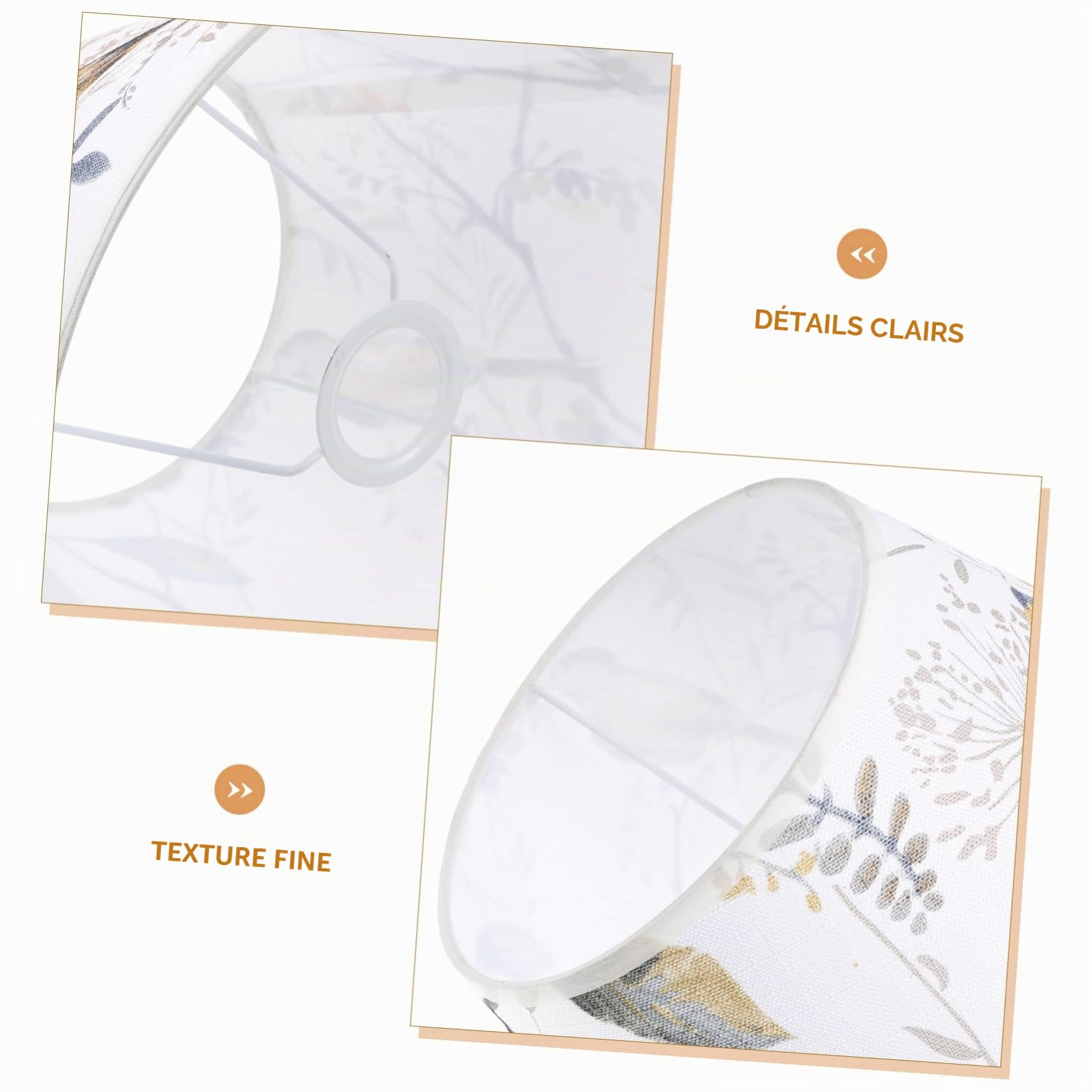 Uonlytech Abat-jour En Tissu Fleurs Et Oiseaux Tons Clairs De Fleurs Abat-jour Rustiques Couverture De Lampe De Table Abat-jour En Tissu Pour Lampes De Table Métal Intérieur E27 Plafond