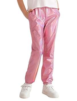 Amazon.com: LUCKYGAL Pink Metallic Pants for Girls