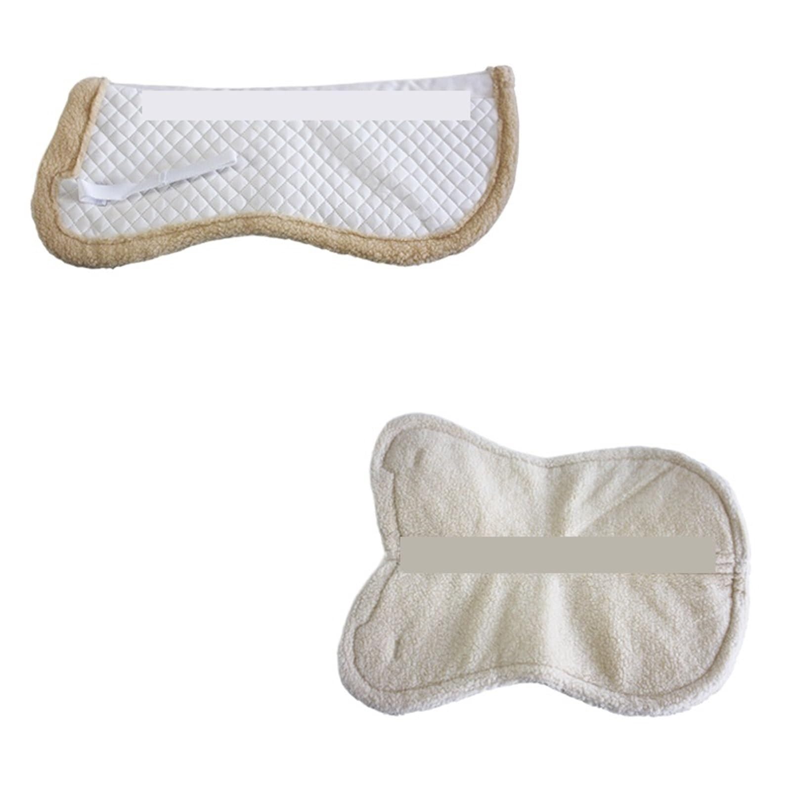 Mantilla para Caballo Almohadilla for silla de montar caballo felpa lana, cojín grueso absorbente el sudor, almohadillas competición ecuestre(White)