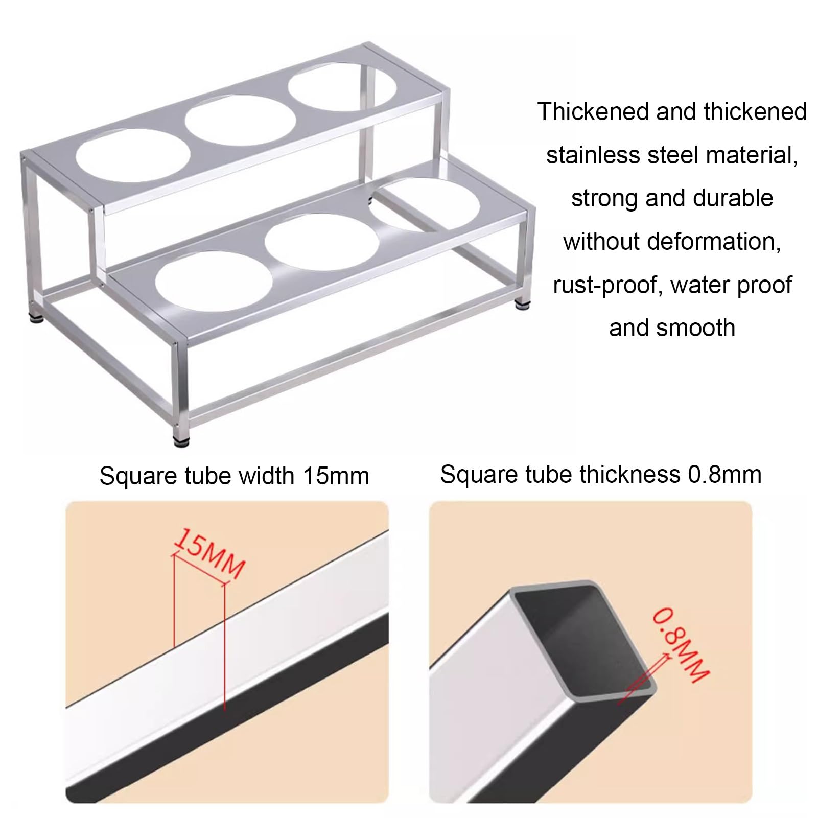 Estantes de especias de acero inoxidable con sartenes y tapas, juego comercial de especias para bufés de cocina, estantes dispensadores de condimentos para condimentos, salsas, ensaladas