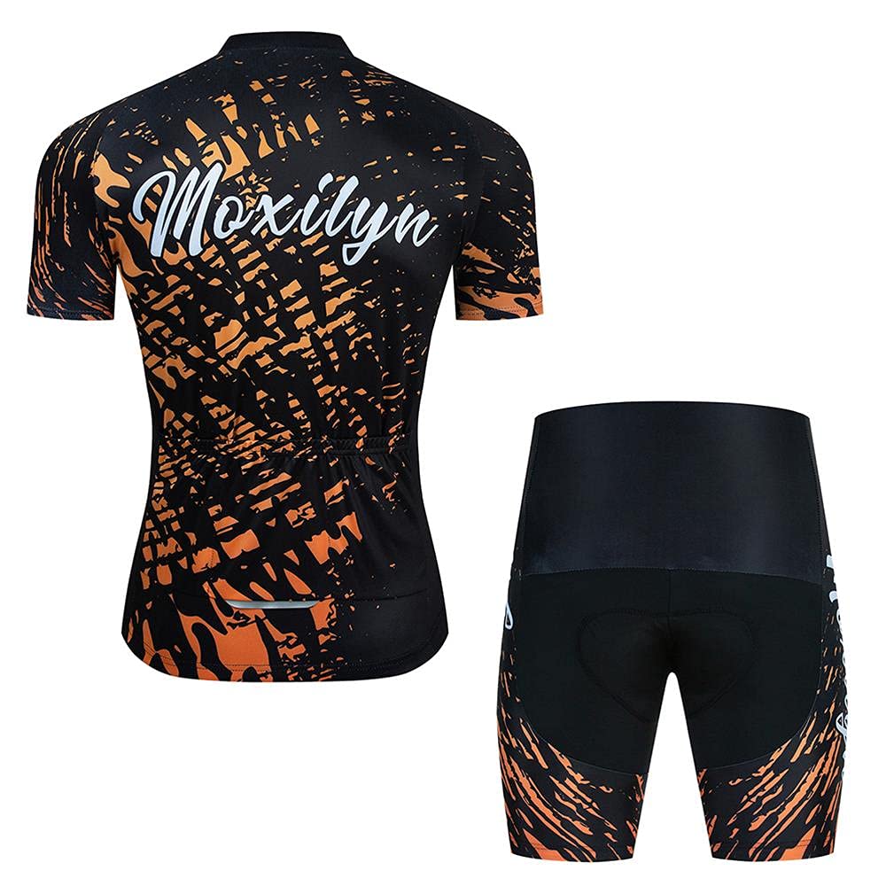 Hombres Jersey + Pantalones Cortos Mangas Cortas de Ciclismo Ropa Maillot Transpirable para Deportes al Aire Libre Ciclo Bicicleta