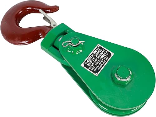 Bloque de arranque de 8 toneladas con gancho giratorio para polea de 6 pulgadas, cuerda de alambre de 34 pulgadas para camión de remolque de