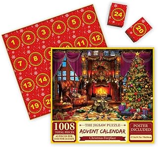 KieTeiiK Christmas Puzzle Countdown Calendar, 24 Days 2023 Christmas Advent Calendar Jigsaw Puzzle 1008Pcs, Reusable Dog Advent Calendar for Kids and Adults, Decorative Toy Advent Calendar Puzzle (B)