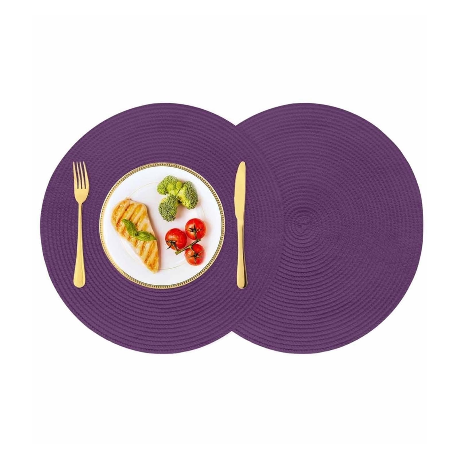 Luvafey One Color 2Pc Round Minimalist Dining Table Placemats
