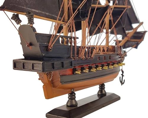Miniatura 8 de Handcrafted Nautical Decor Velas negras de madera negro perla modelo limitado barco pirata 15"