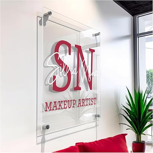Miniatura 1 de Letrero de acrílico personalizado, Letrero de oficina personalizado, Letrero de logotipo flotante para negocios, Letrero de pared de oficina,