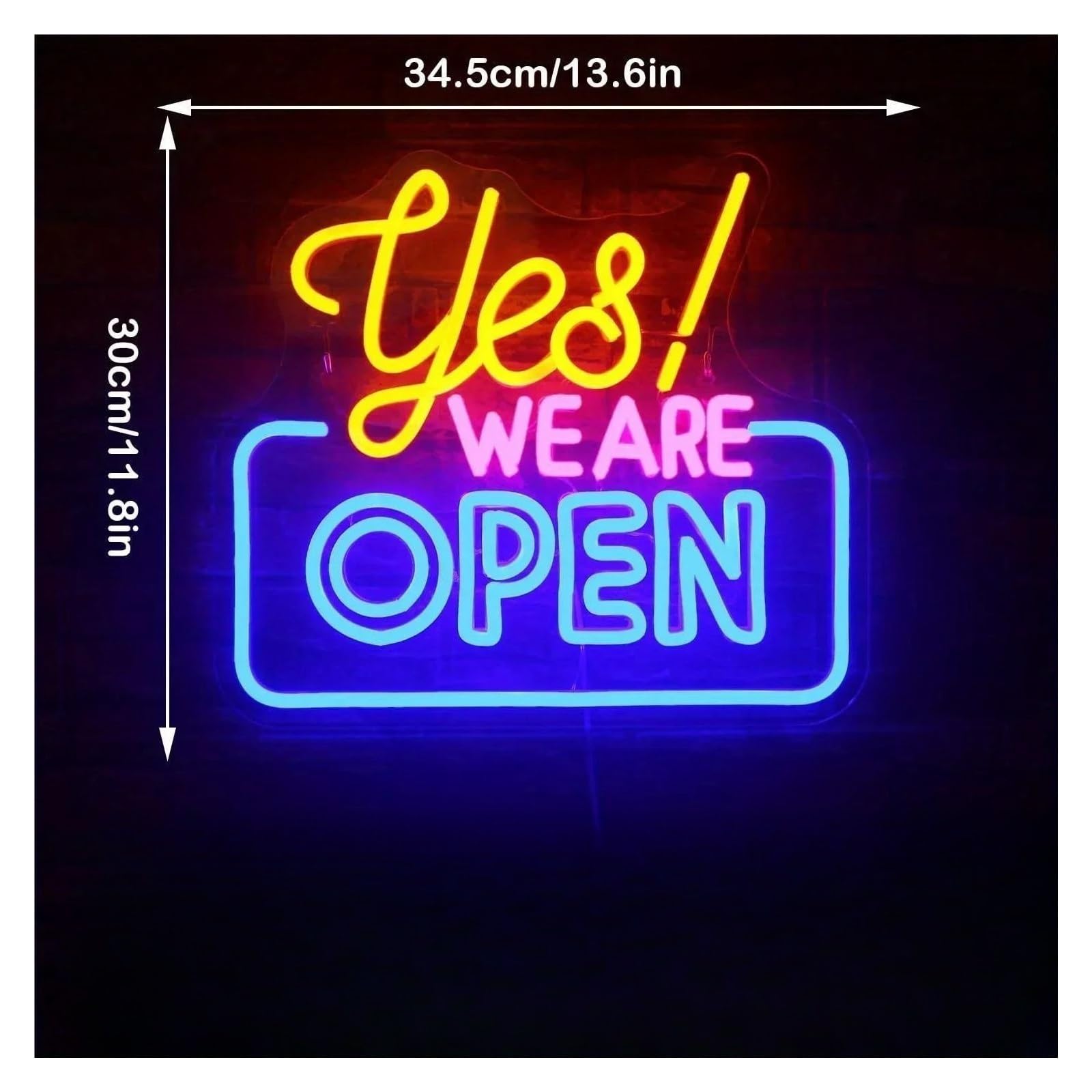 LED Lampada al neon Aperto per insegna commerciale al per neon con luce LED brillante 30x34,5 cm