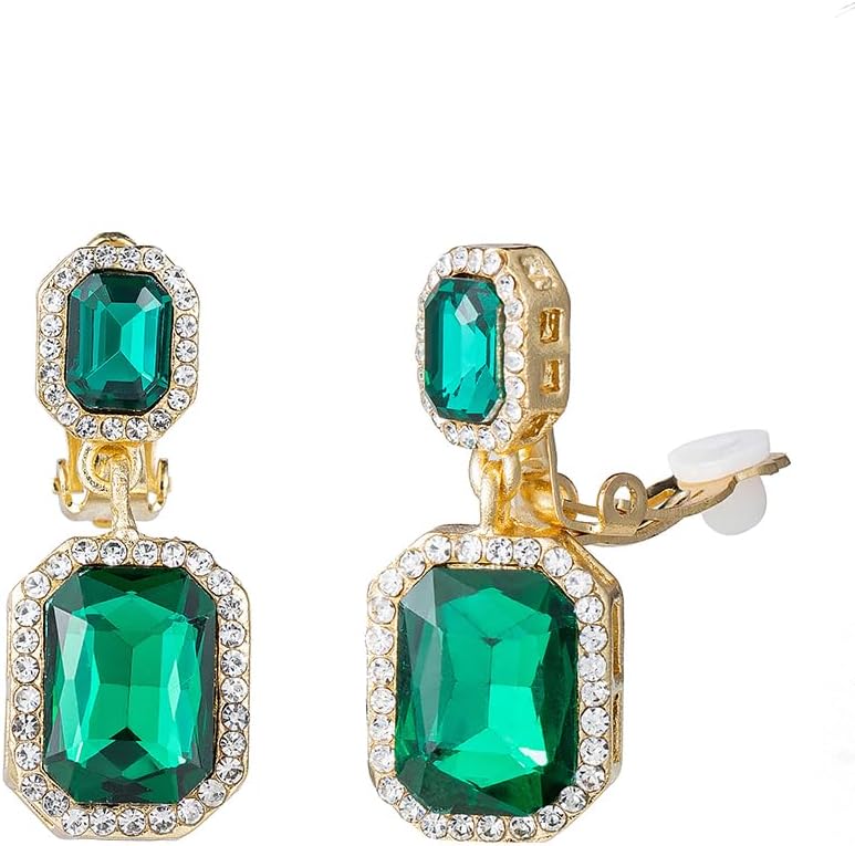 Aretes colgantes cuadrados de cristal austriaco miniatura 1