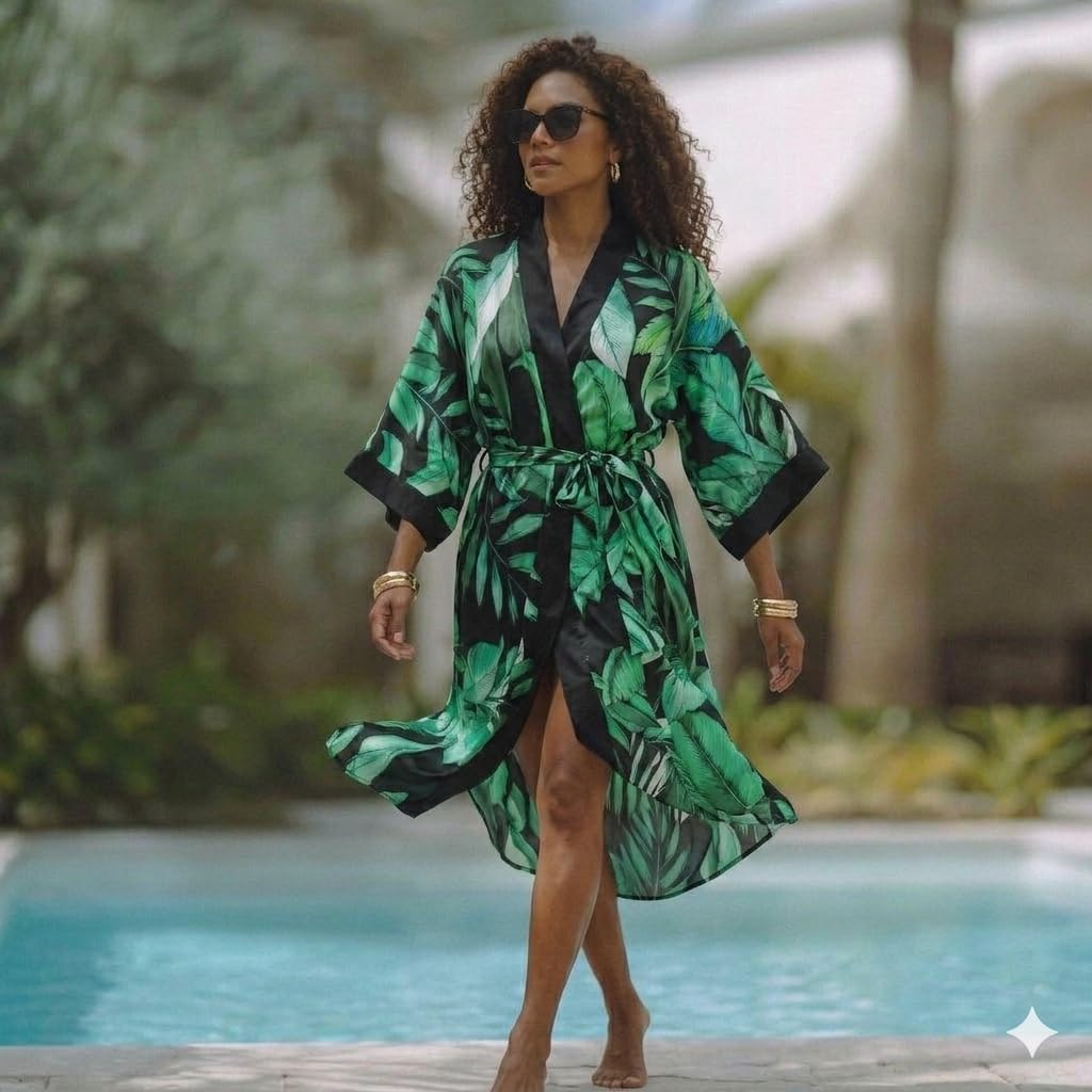 Szlafrok damski RE-633 – Wiskoza (80%) i Jedwab (20%) – Elegacnki – Lekki
