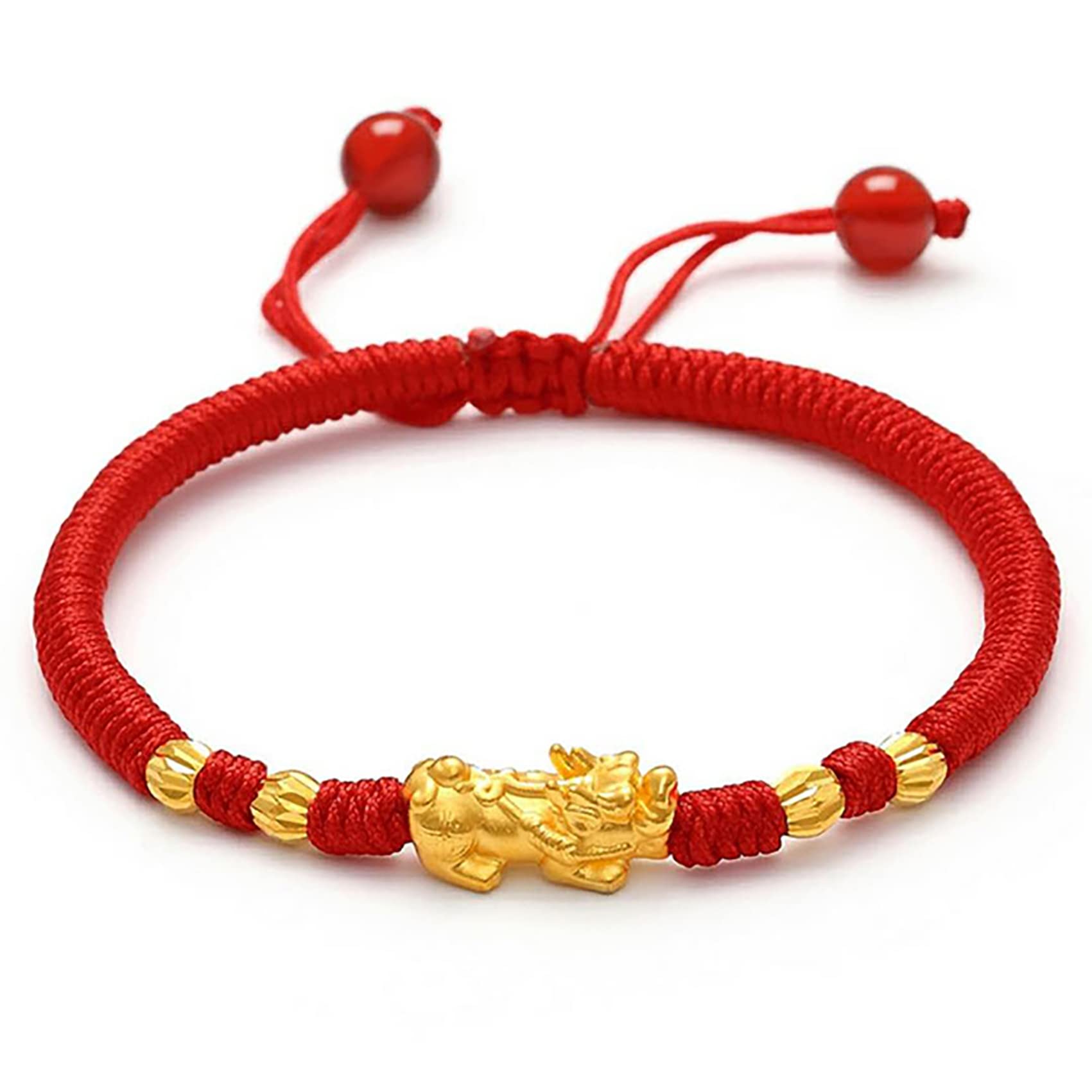 Pulsera de riqueza Feng Shui, pulsera de cuentas de jade, pulsera de riqueza Pixiu, pulsera de hilo rojo, amuleto para protección, ahuyentar a los espíritus malignos, atraer prosperidad, bu