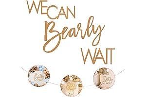 We Can Bearly Wait Banner | Teddy Bear Baby Shower Decoration Backdrop...
