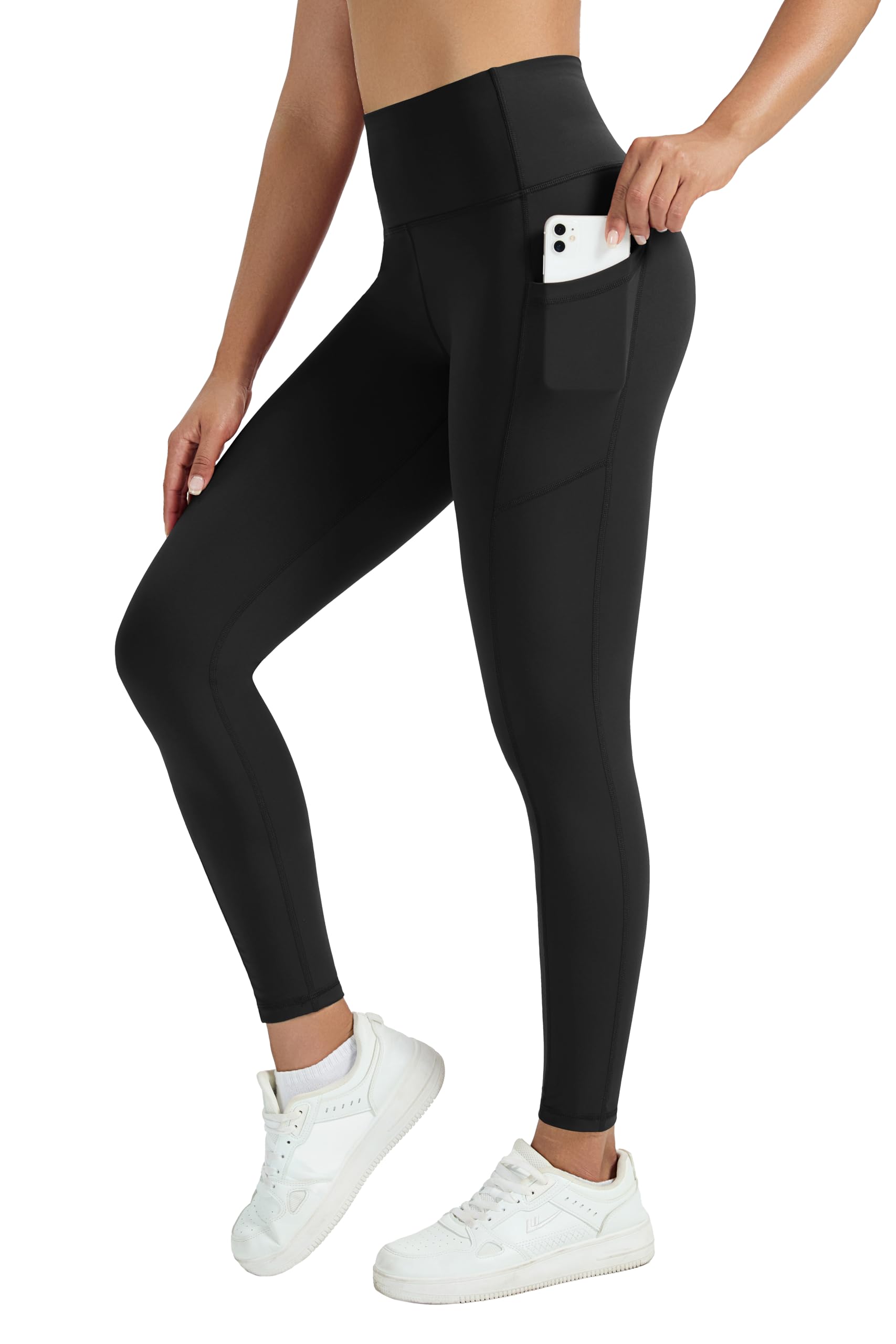Enjoyoga Sport Leggings Damen mit Tasche - High Waist Sporthose Damen Gym Leggings Laufhose für Sport Gym Yoga