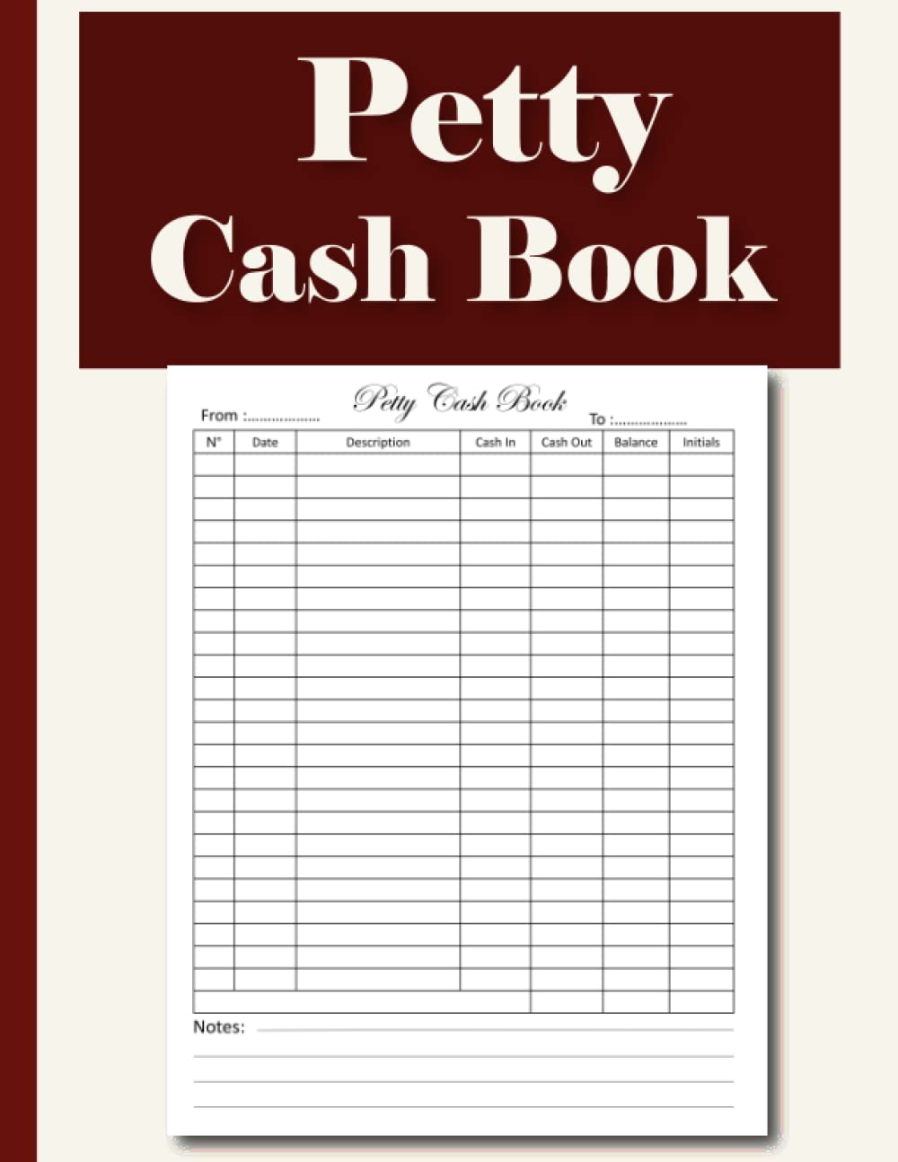 Buy petty cash book Petty Cash Receipt Log Book Ledger , Money