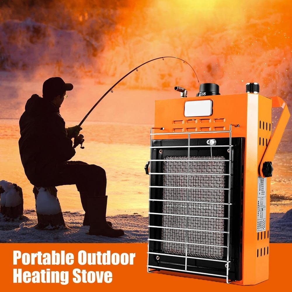 Riscaldatore A Gas Portatile per Esterni, Stufa A Gas Portatile da Campeggio, Stufa A Gas 2 in 1 Riscaldatore Portatile, Adatto per Pesca Campeggio Terrazza Giardino Cucina