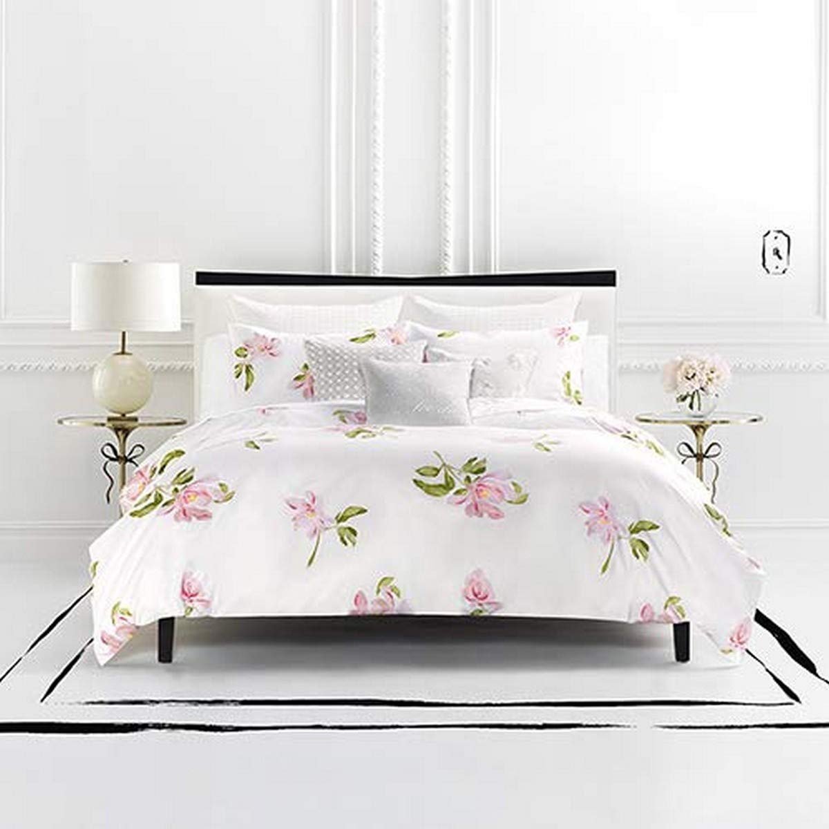 Kate Spade New York Breezy Magnolia Comforter Set, Full/Queen, White