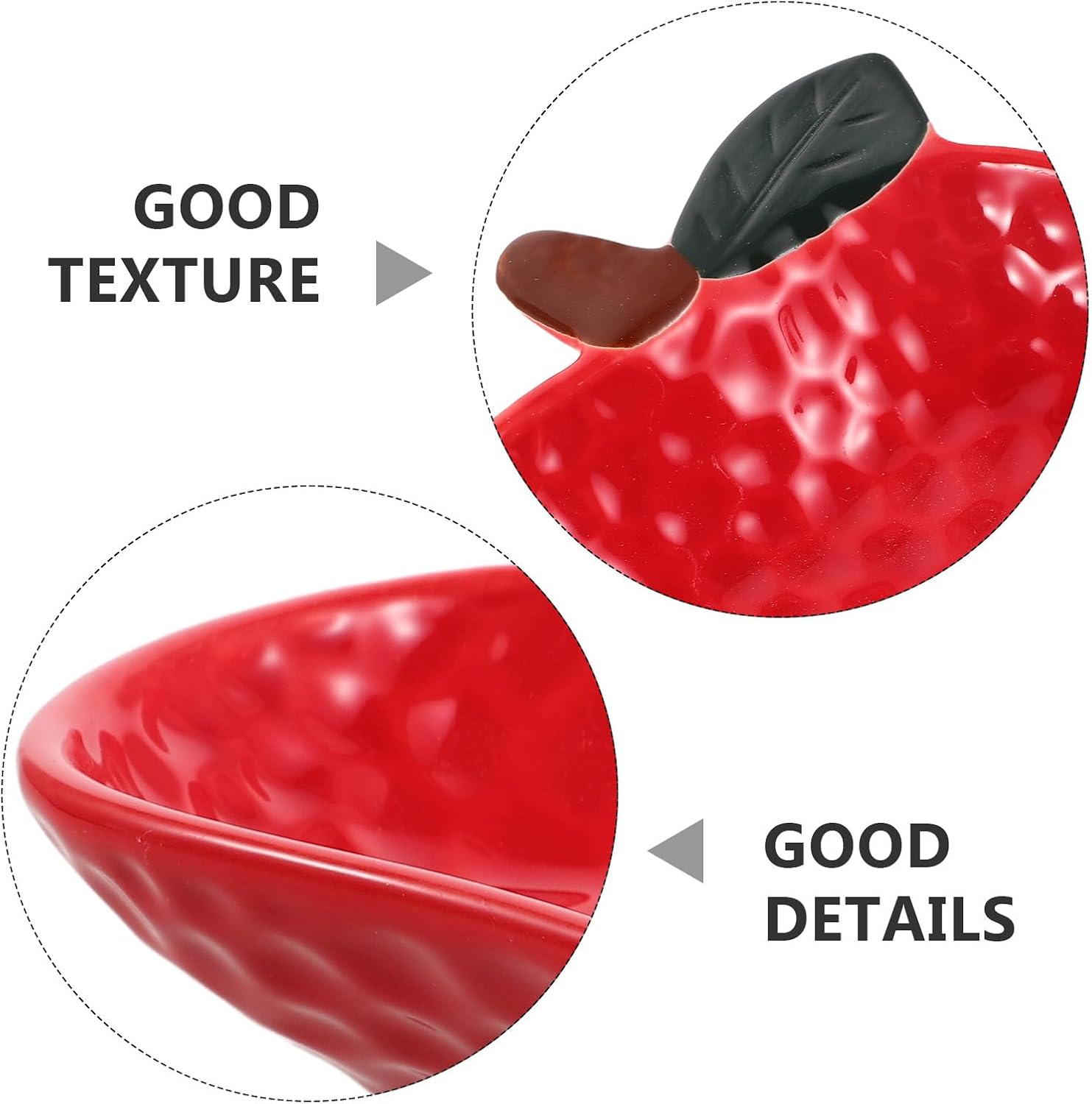 GLEAVI 2pcs Ceramic Sauce Dish: 4.9"X4.7" Dipping Bowls - Shape Porcelain Snack Tray - Sushi Seasoning Containers - Decorative Fruit Plate For Kitchen