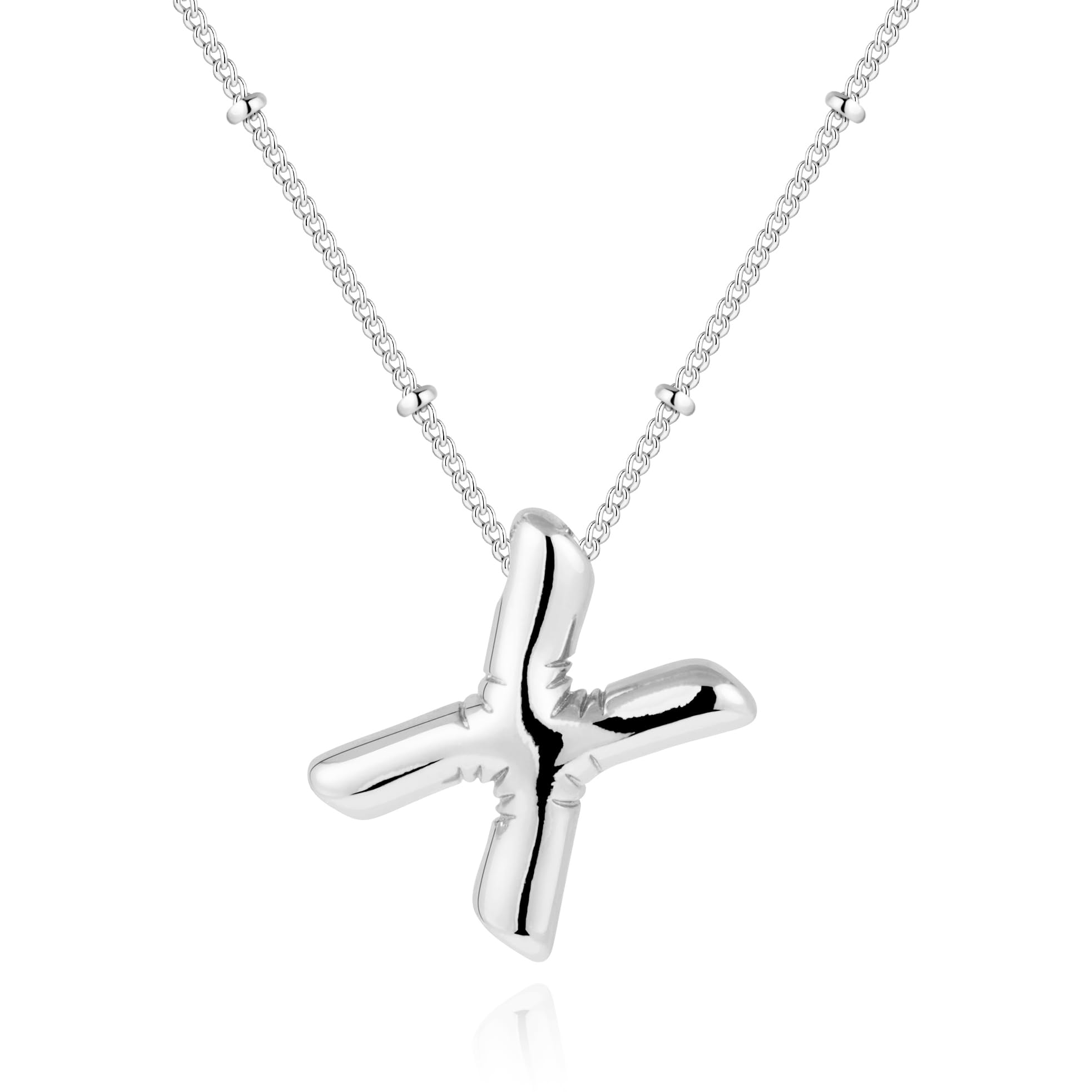 Inerney Gold Bubble Letter Necklace for Women, Dainty 14K Plated Balloon Initial Pendant Necklace Trendy Charm Non Tarnish Name Necklace Chunky Letter Necklace for Women Jewelry Gifts