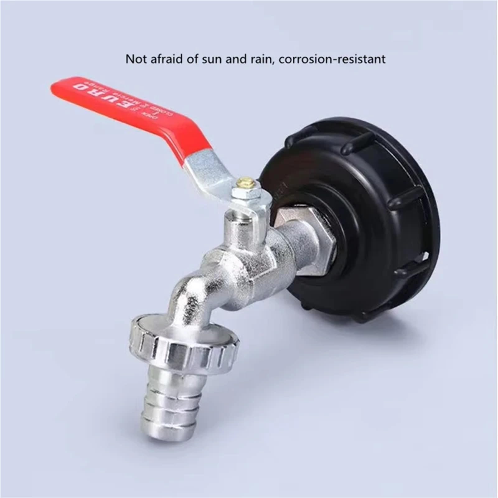 CMBSSTFC Adaptador de Grifo de Tanque IBC S60 * 6, Rosca Gruesa a Conector de 1/2 '' 3/4 '', válvula de Repuesto, Grifo de instalación para jardín y hogar (B)