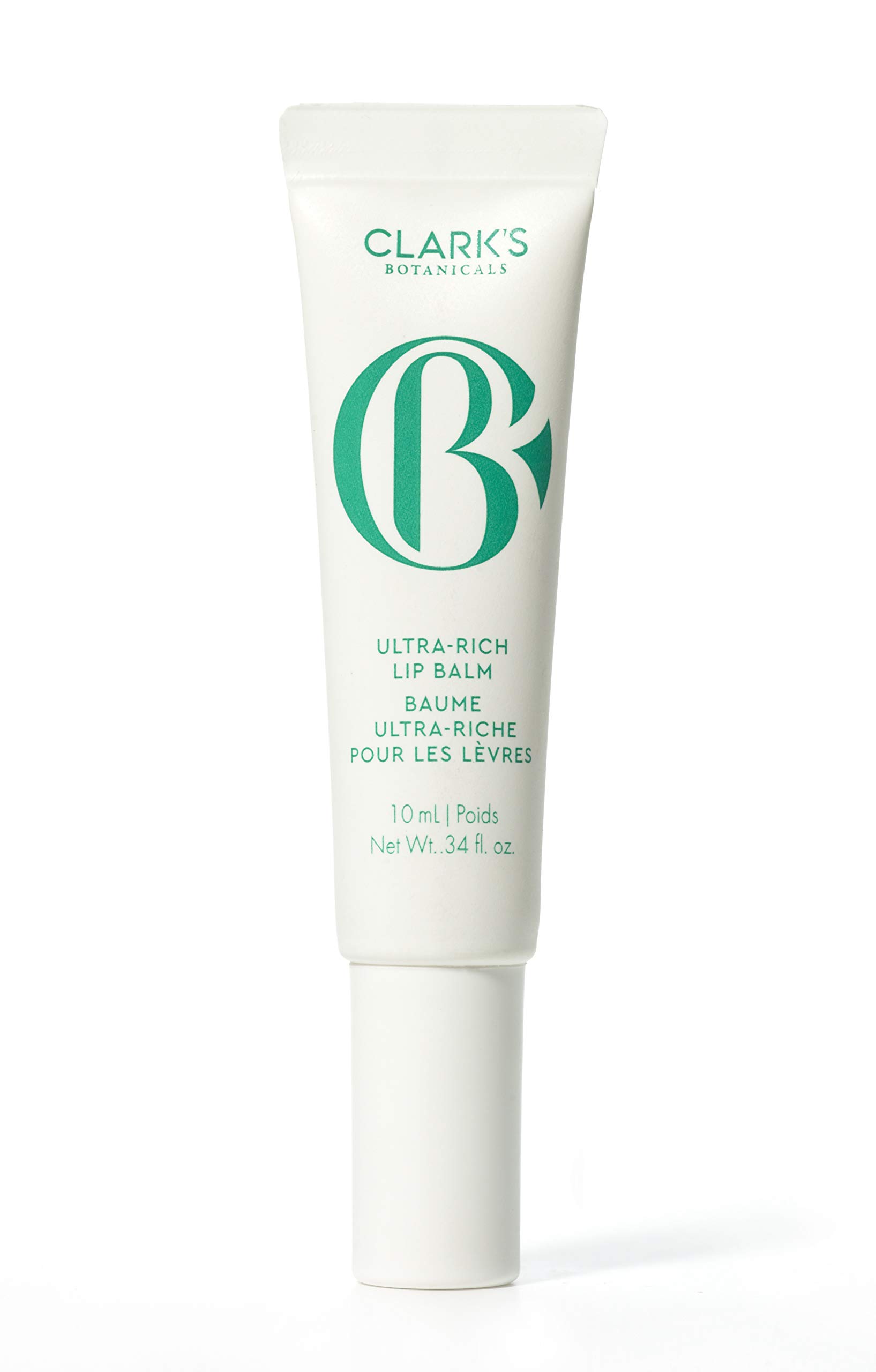 Clark's Botanicals Ultra Rich Lip Balm: Plumping Moisturizer with Collagen and Shea, Mango & Avocado Butter + Vitamin E, Stimulating Organic Lip Treatment | 0.34 fl oz (Pack of 1)