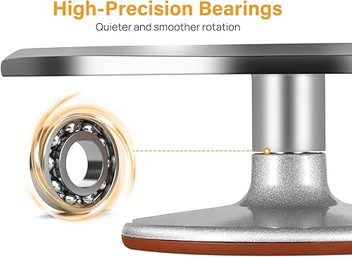 Miniatura 8 de Kootek Tocadiscos de aluminio para tartas, soporte giratorio para tartas de 12 pulgadas, 35 piezas de suministros de kit de decoración de pasteles
